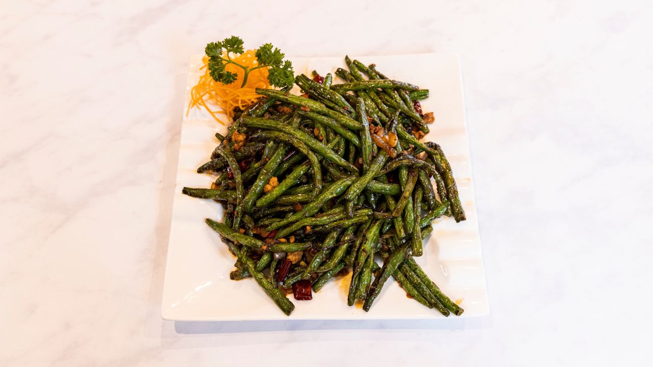 Dry-Fried Green Beans Minced Pork with Rice