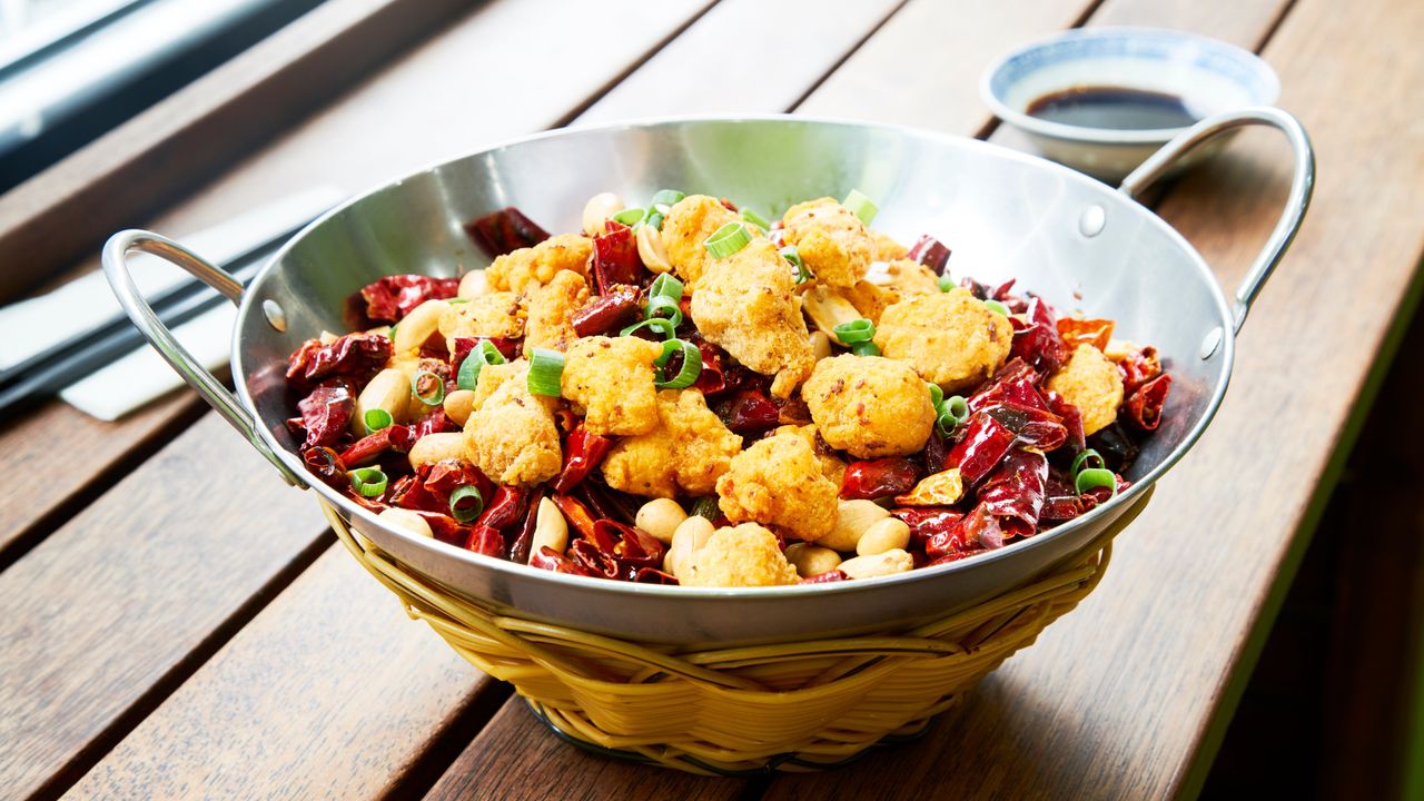 Sichuan Style Diced Chicken with Dried Chillies and Peanuts