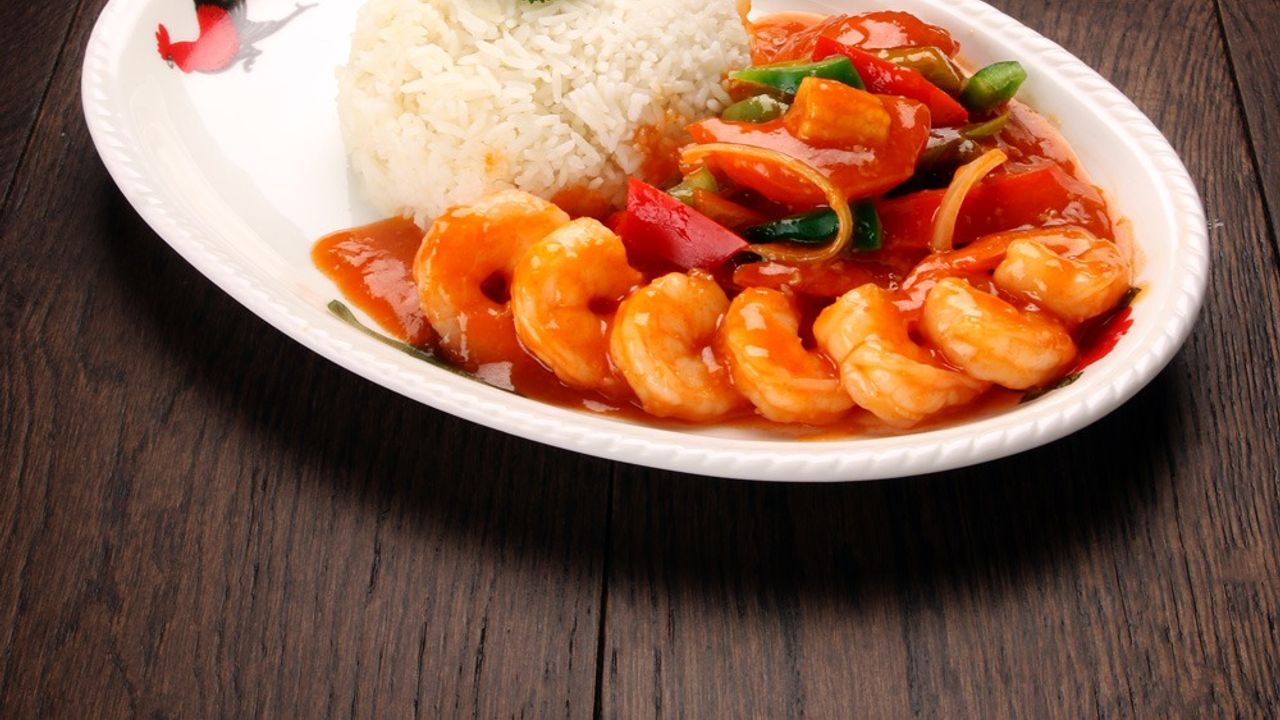 R16. Chili Prawns on Rice
