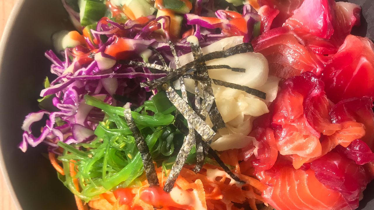 Cured Salmon Brown Rice Bowl