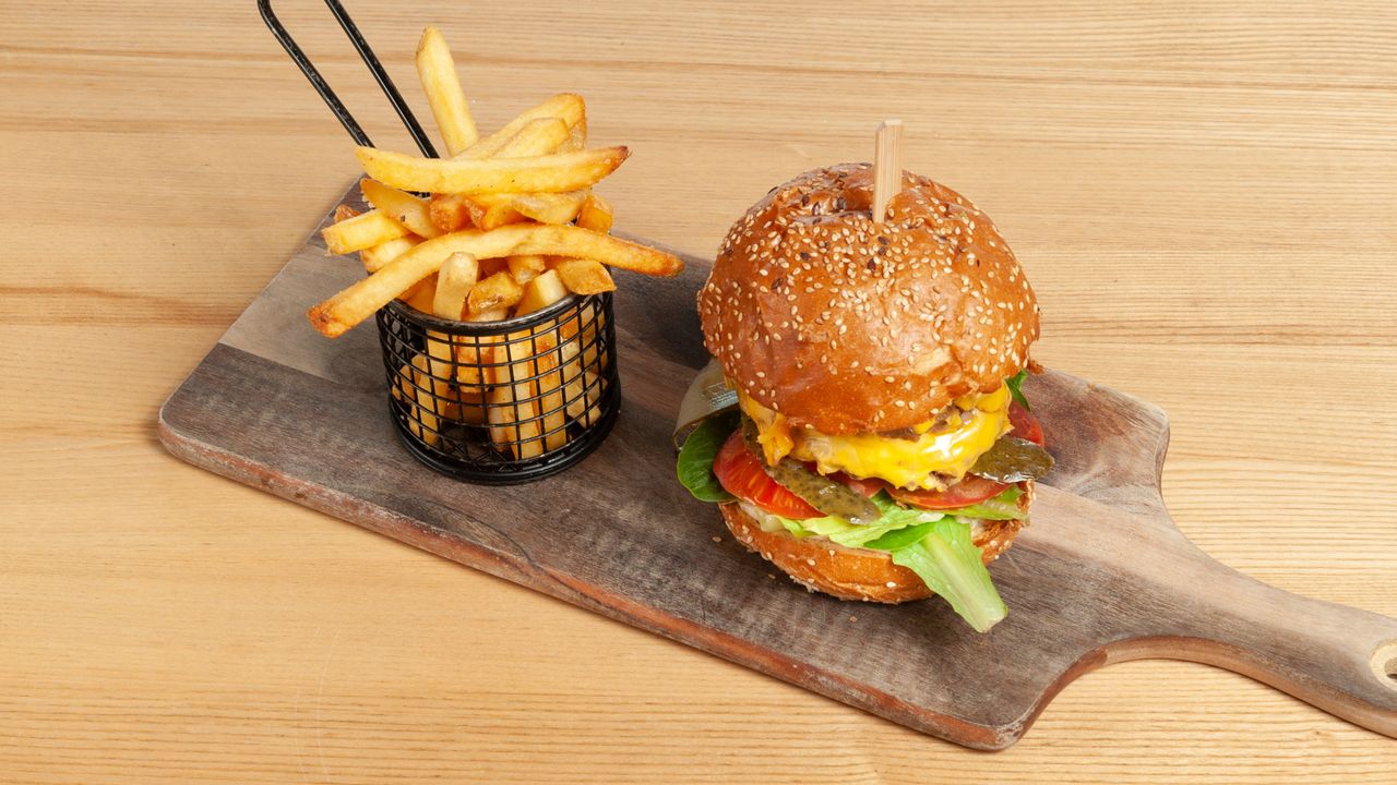 Texas Beef Burger and Chips