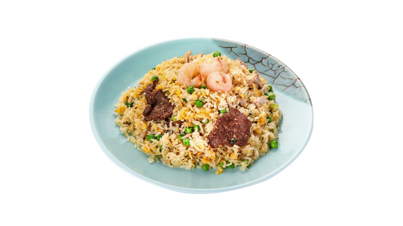 Wok-tossed Fried Rice with Prawn, Pork, Beef and Egg