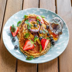Vegan Banana Choc Pancakes