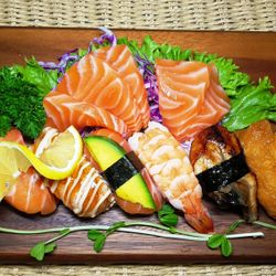 2. Salmon Sashimi (5 Piece) &Mix Sushi (7 pieces)