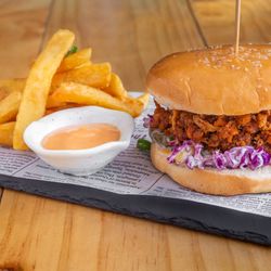 Pulled Soy Pork Burger